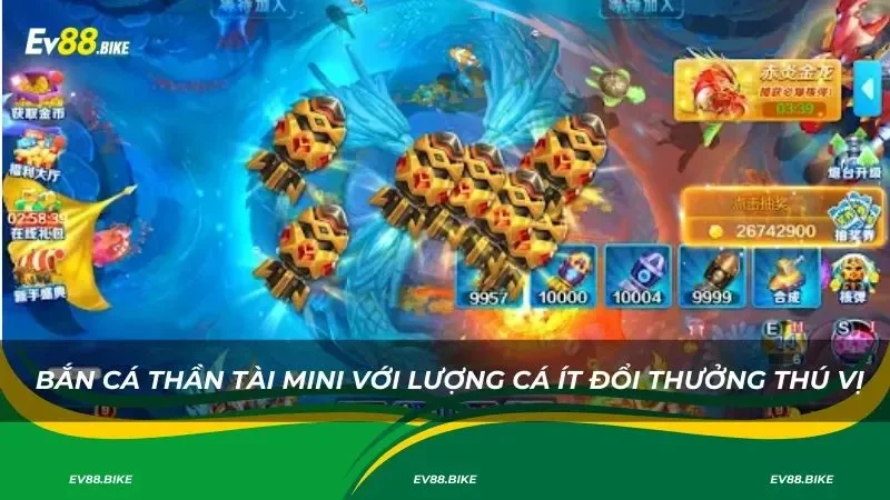 Bắn cá Thần Tài Mini với lượng cá ít đổi thưởng thú vị